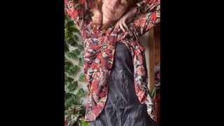 Dancing slowly in my panties while the beat touches every curve