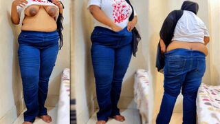 PAWG SHY 18+ TEEN EMPLOYEE MASTURBAT IN OFFICE WHEN BOSS IS NEXT DESK - JEANS & UNIFORM SAUDI GIRL