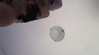 Amateur wife doing housework naked. Milf with hairy pussy, big ass.