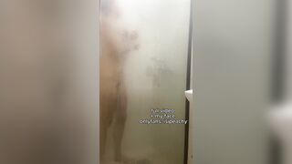 Let’s Pretend I’m Your Maid, Cleaning The Shower Glass With My Tits Like A Slut